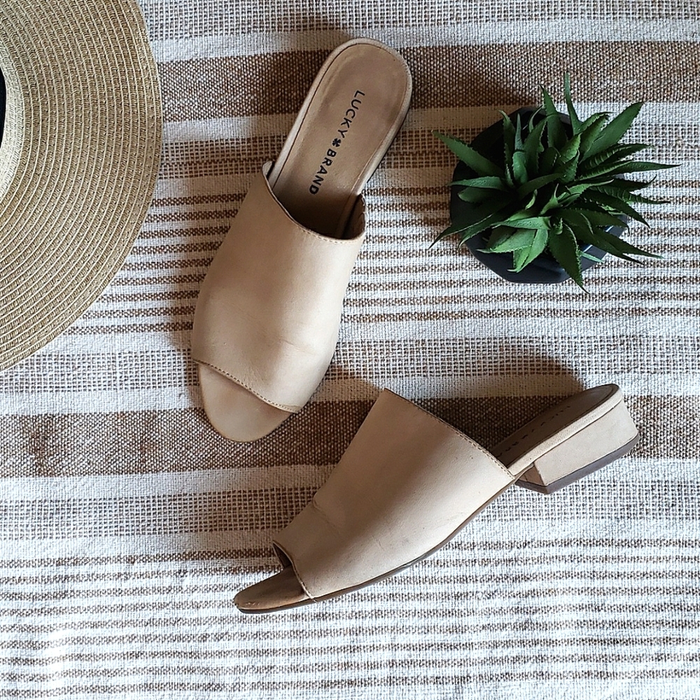 Lucky Brand | Florent Mule Slide| Tan Biege | Size 7.5 | Used